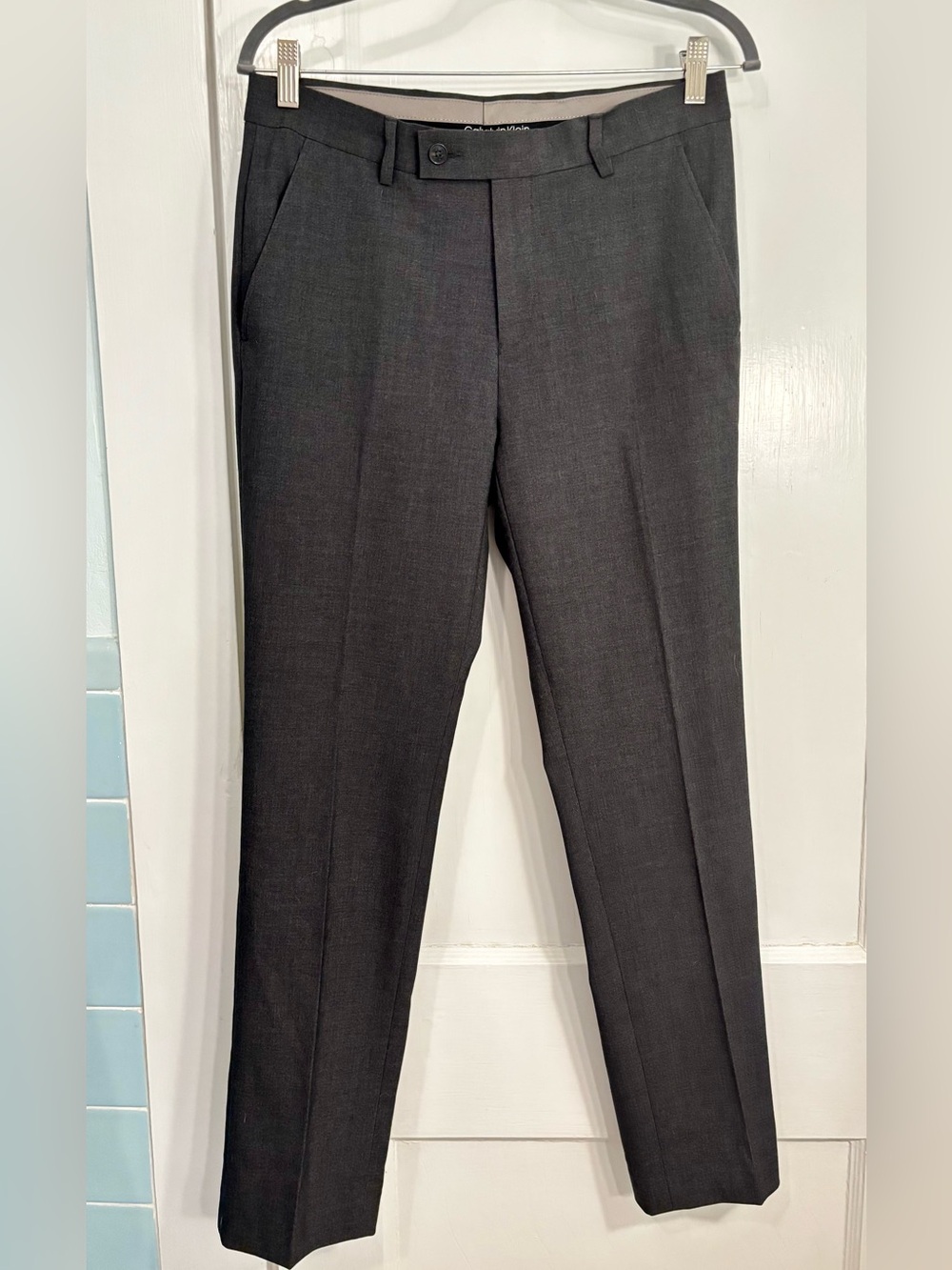 Calvin Klein Dark Charcoal Slim Fit Dress Pants - 30W x 30L